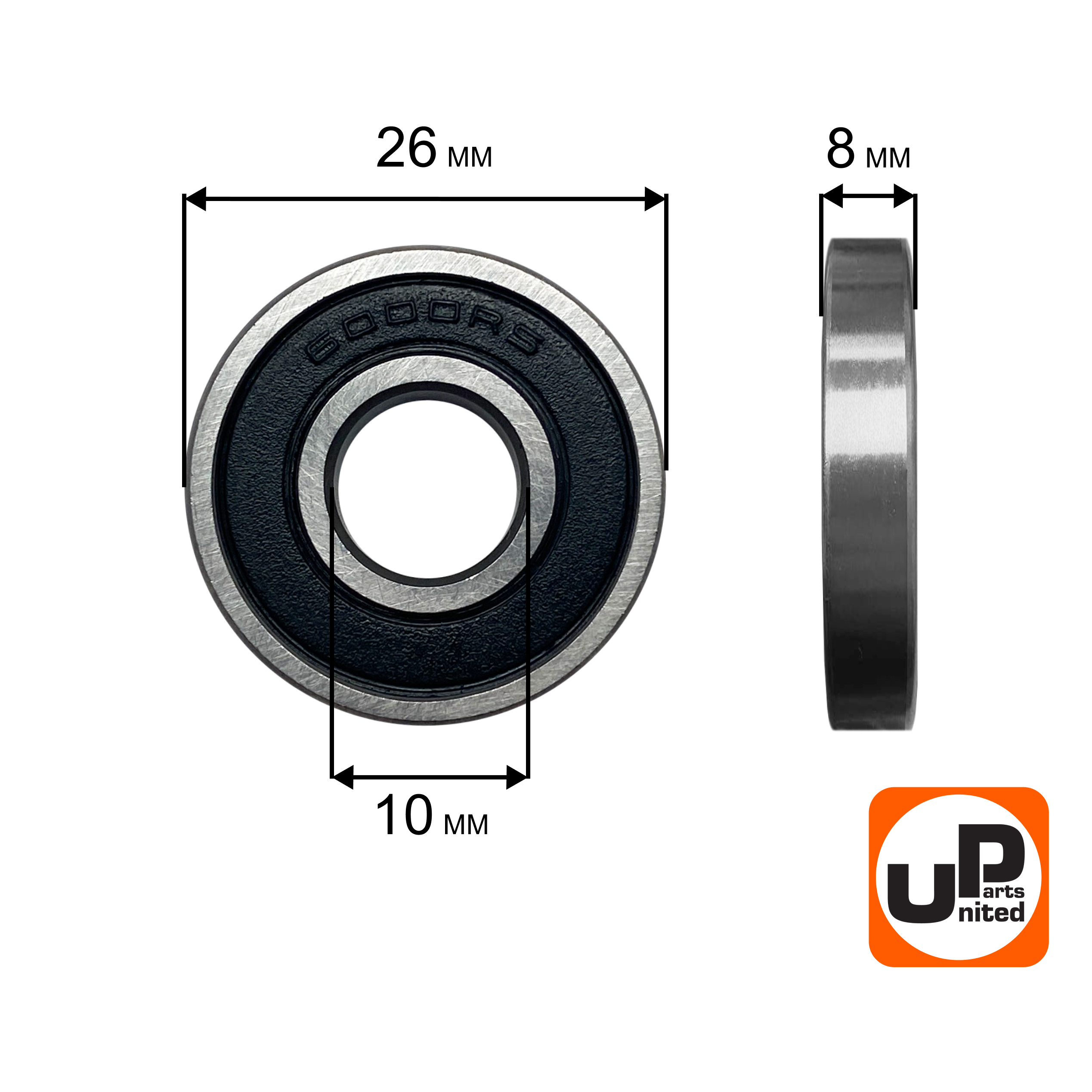 Подшипник шариковый UNITED PARTS 6000-2RS (90-0432), шт