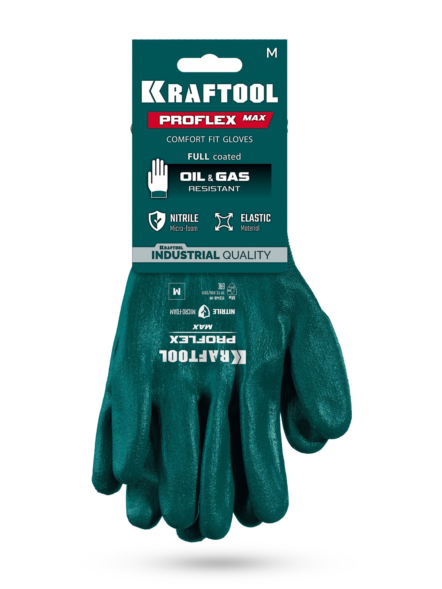 KRAFTOOL ProFlex Max, M (8), полный облив, эластичные перчатки, вспененное нитриловое покрытие, 15 класс (11240-M)