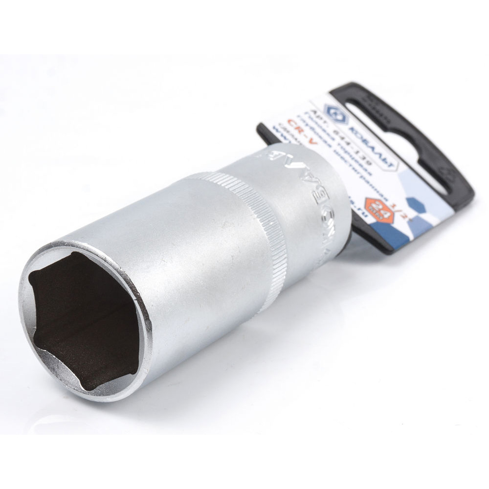 Головка торцевая глубокая КОБАЛЬТ 1/2", 24 мм, Cr-V(1 шт.) подвес