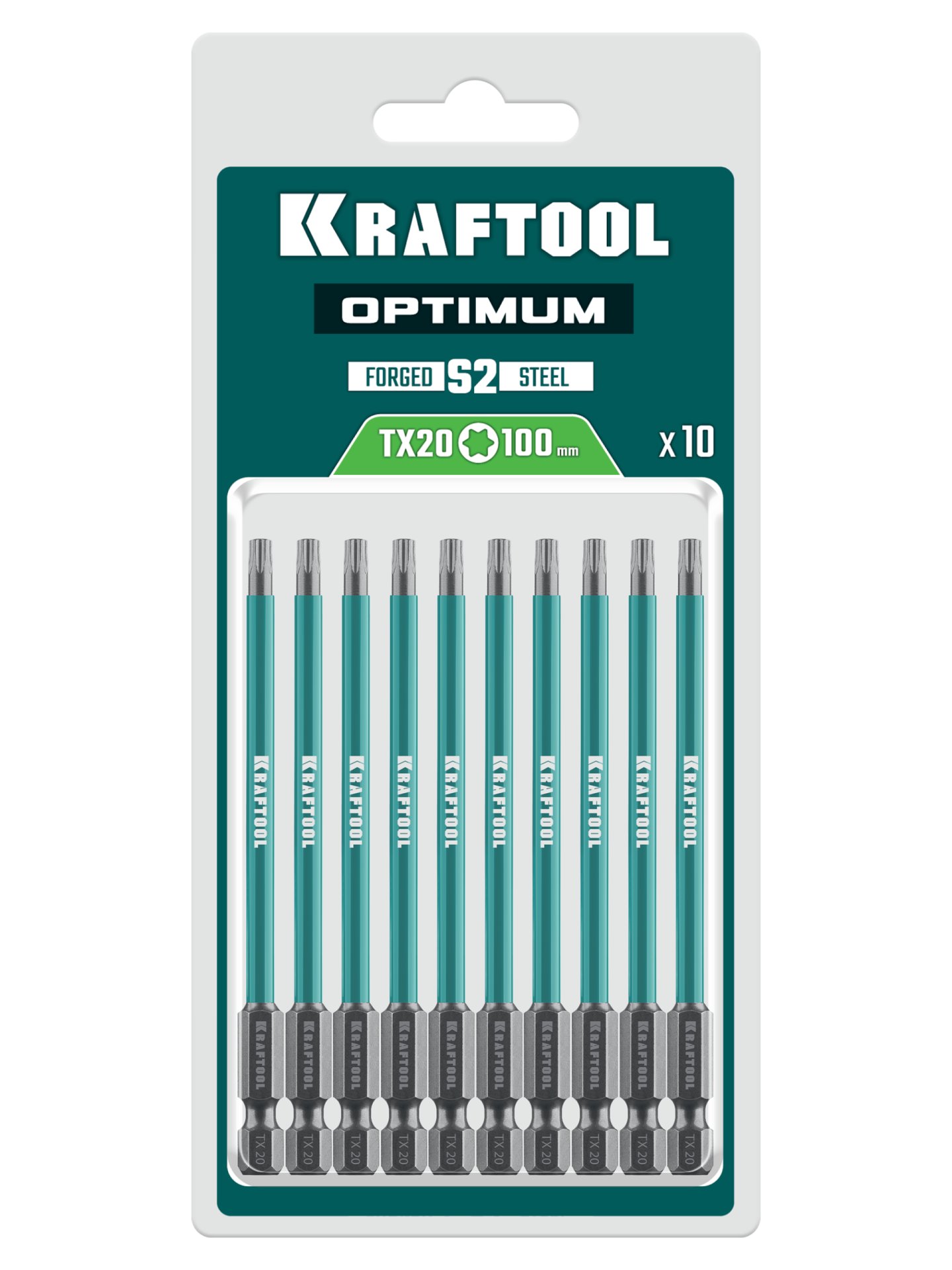 KRAFTOOL OPTIMUM TX 20, 100 мм, 10 шт, биты (26126-20-100-S10)