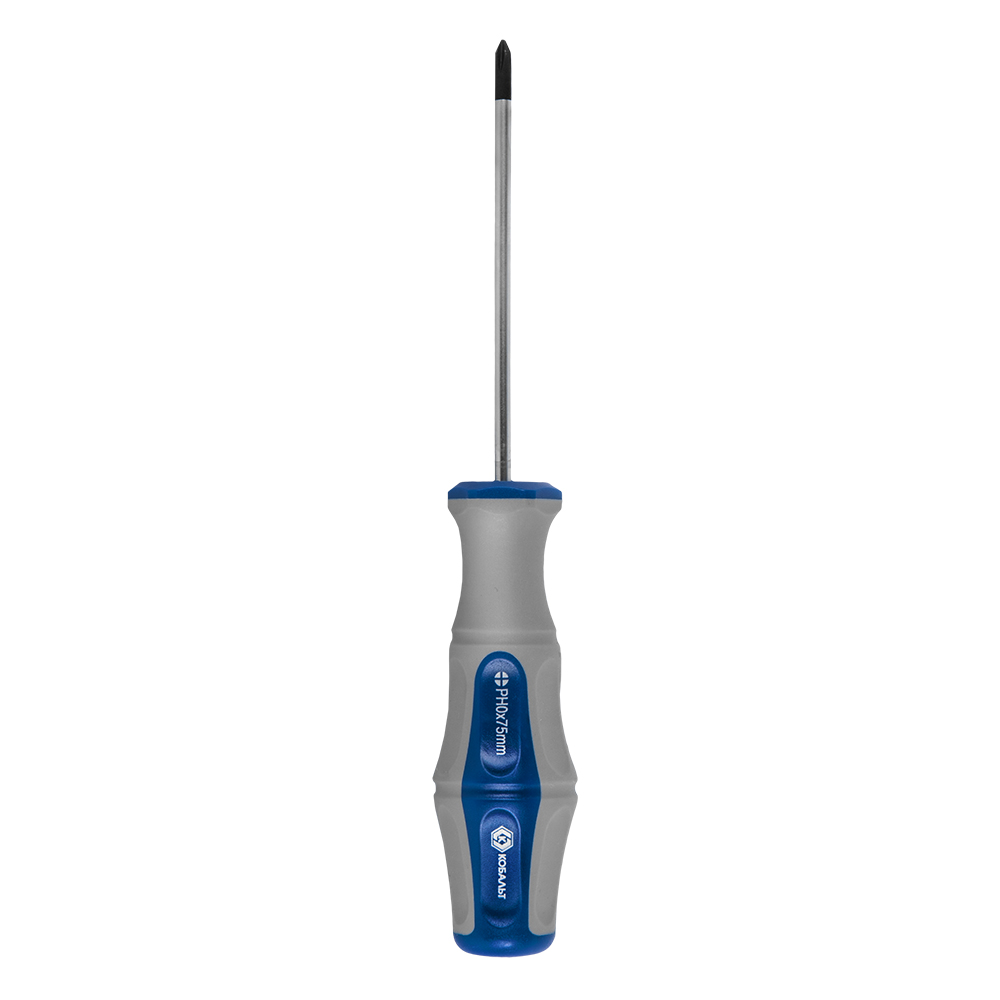 Отвёртка КОБАЛЬТ Ultra Grip PH-0 х 75 ммCR-V, двухкомпонентная рукоятка (1 шт.) подвес