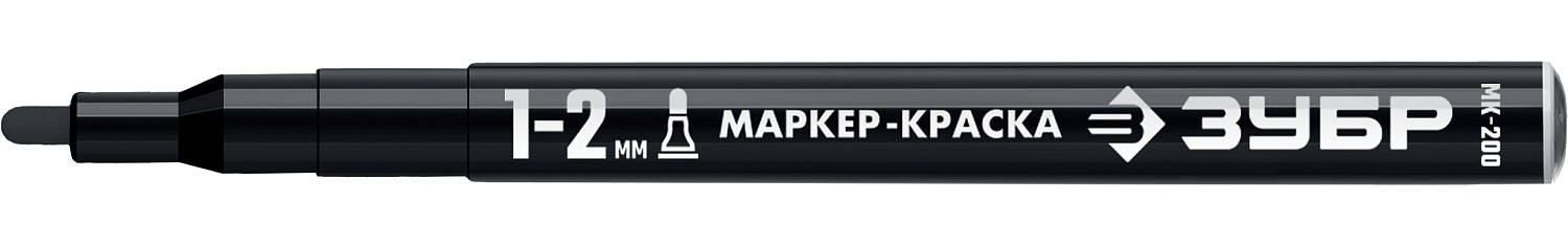 ЗУБР МК-200 черный, 1 мм маркер-краска (06326-2)