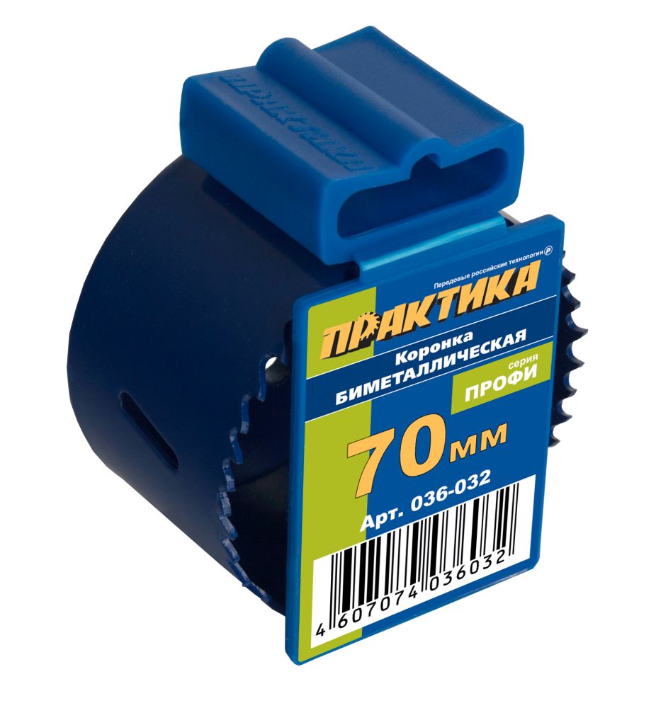 Коронка биметаллическая ПРАКТИКА  70 мм (2 3/4"), (1шт), клипса