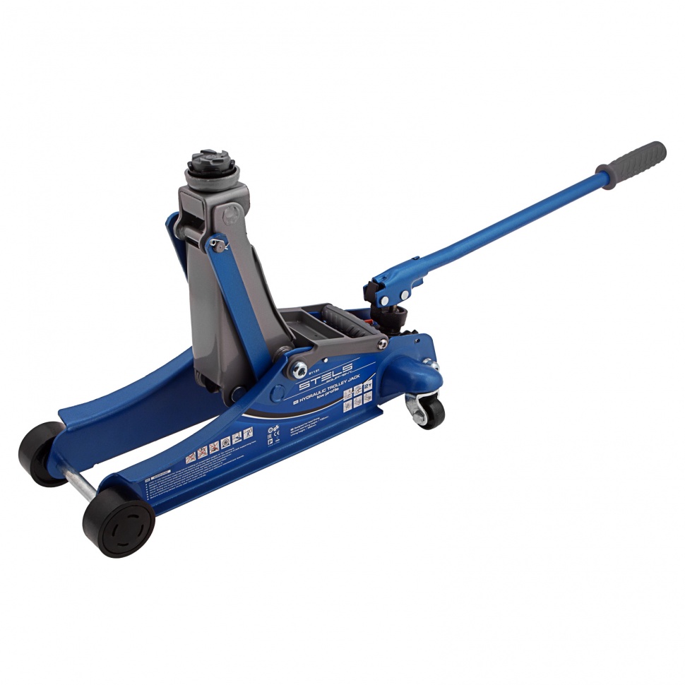 Домкрат гидравлический подкатной, поворотная рукоятка, 2т LOW PROFILE, 100-350 мм Stels