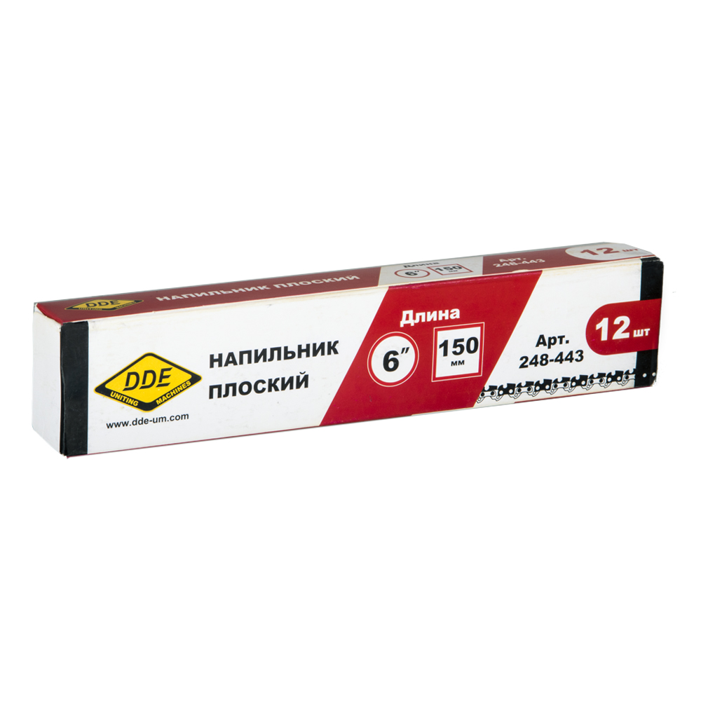 Напильник плоский DDE 15,3 см - 6" (уп. 12 шт в коробке)