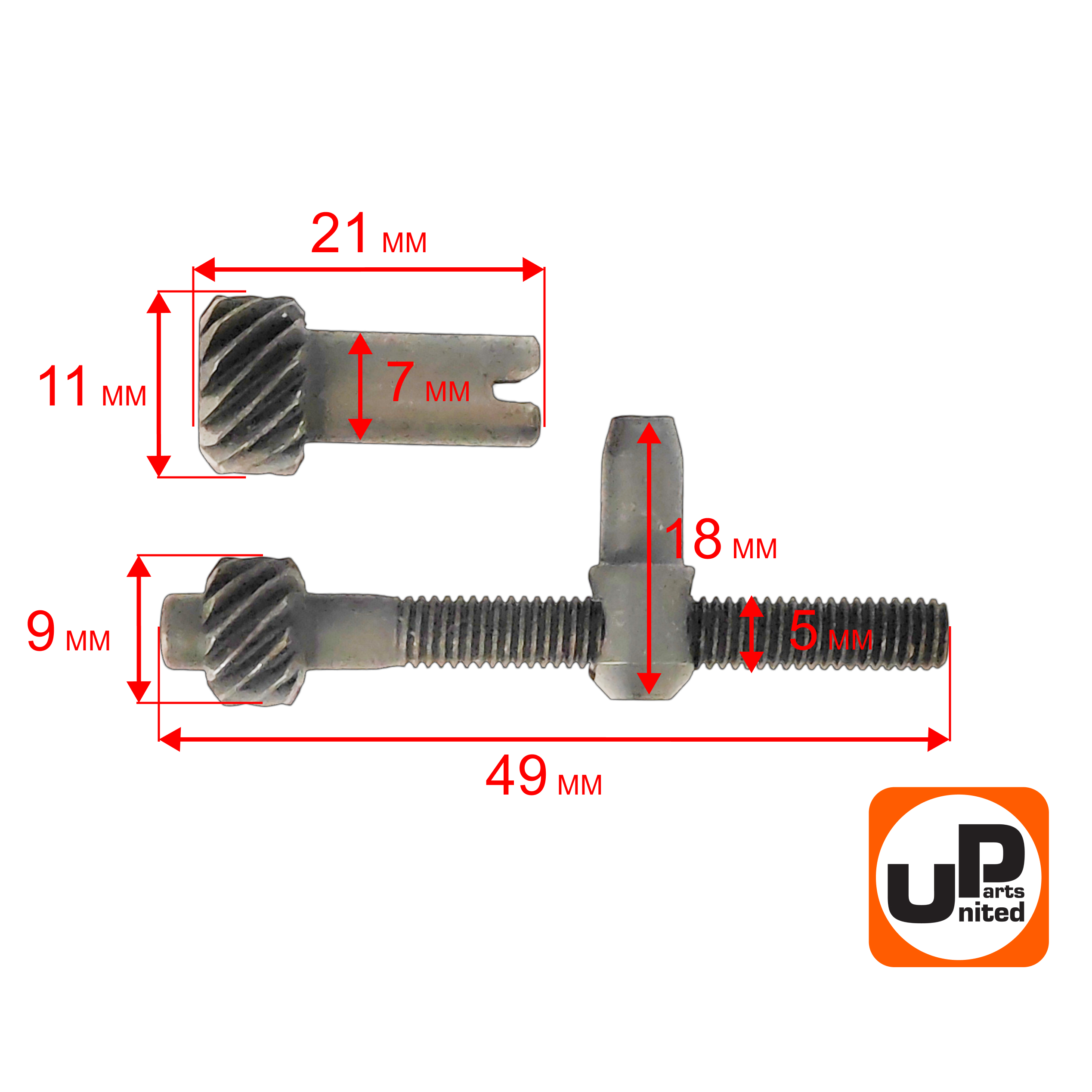 Натяжитель цепи UNITED PARTS для бензопил 25 куб.см. в сборе, боковой, шт