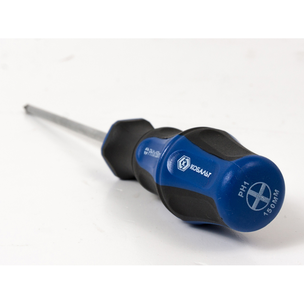 Отвёртка КОБАЛЬТ Ultra Grip PH-1 х 150 ммCR-V, двухкомпонентная рукоятка (1 шт.) подвес