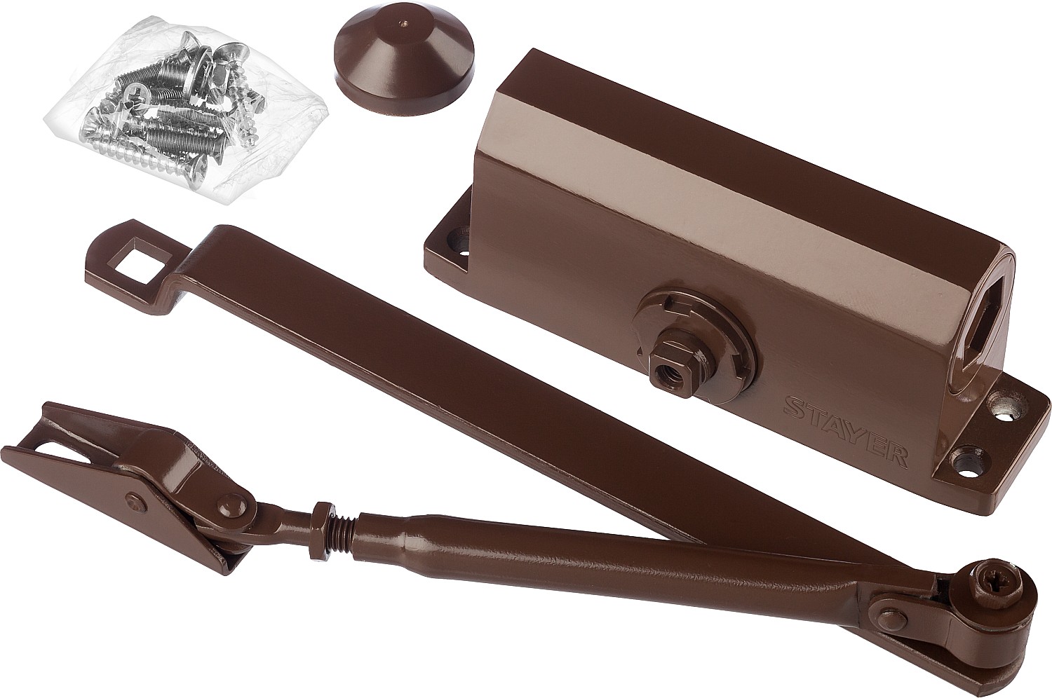 STAYER MAXComfort, до 80 кг, коричневый серебро, дверной доводчик (37917-80)