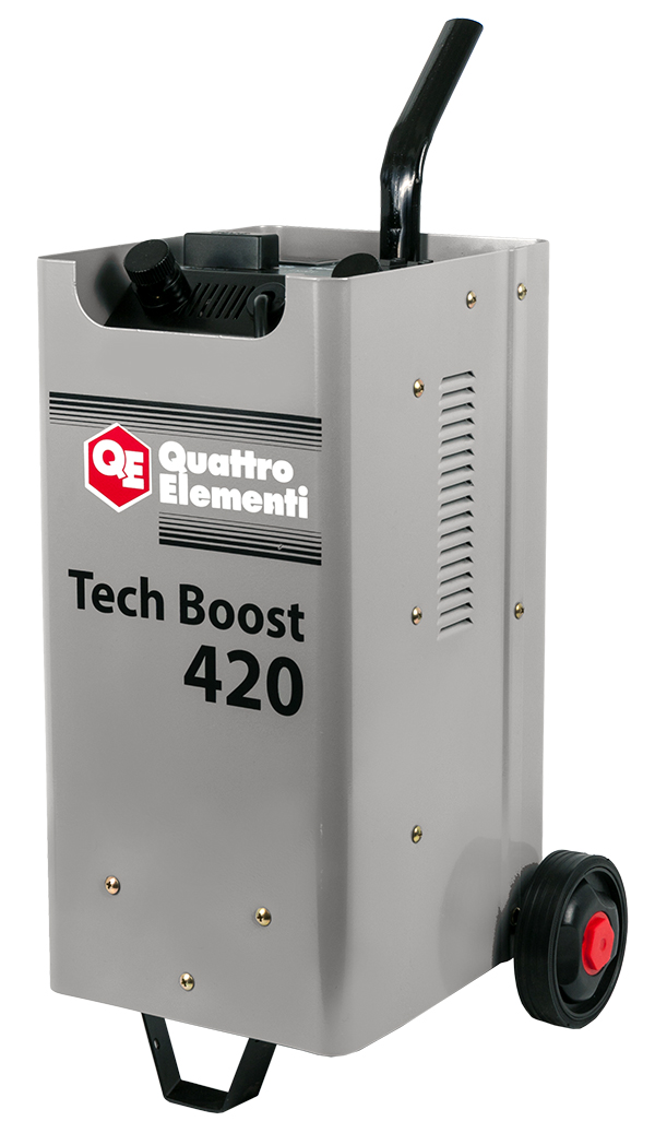 Пуско-зарядное устройство QUATTRO ELEMENTI Tech Boost 420 ( 12 / 24 Вольт, заряд до 75А, пуск до 390 А, 23кг)