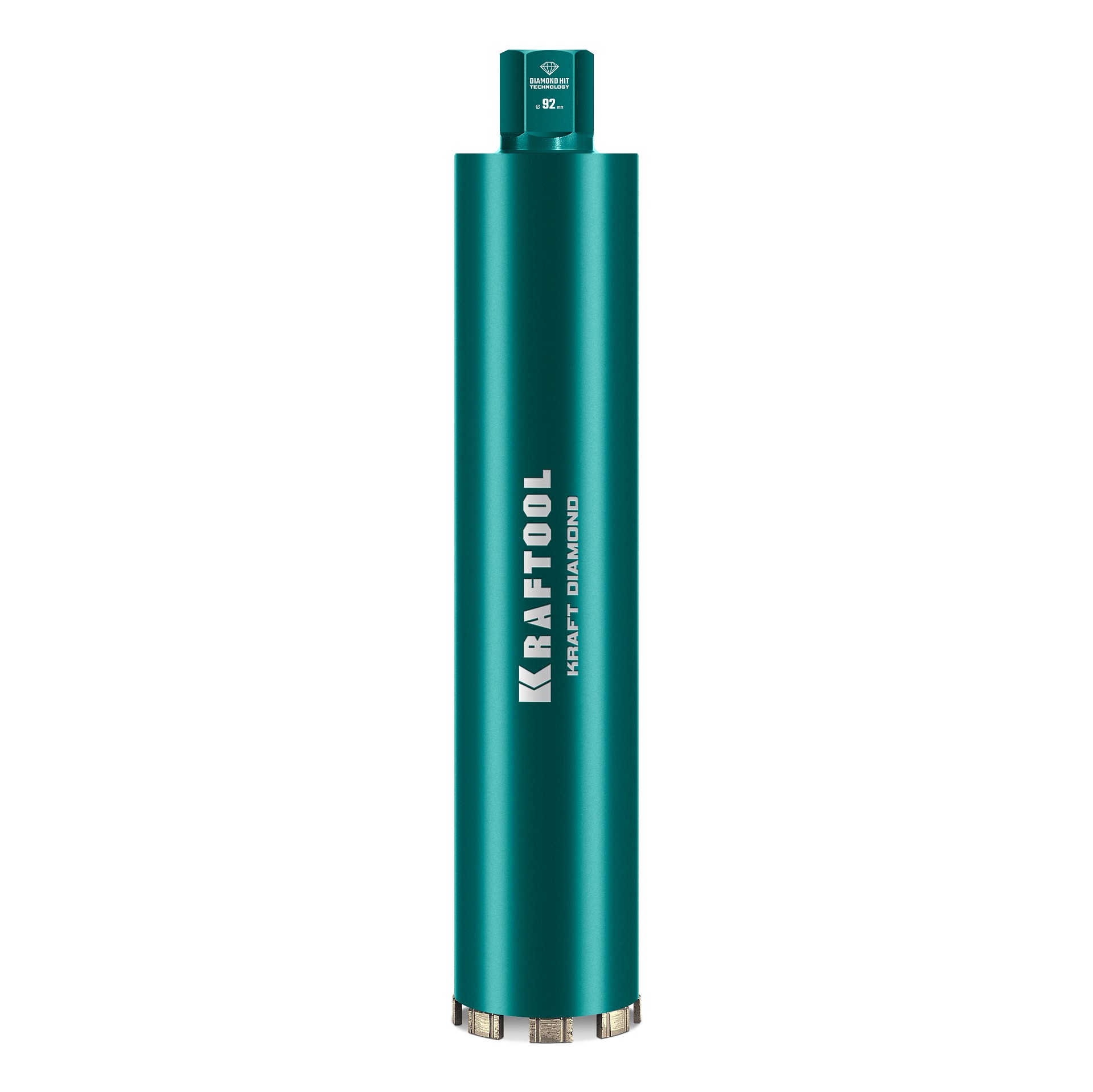 KRAFTOOL DIAMOND 92 мм (450 мм, 1 1/4″, лазерная сварка, сухое сверление с микроударом), алмазная коронка по железобетону (29825-092)