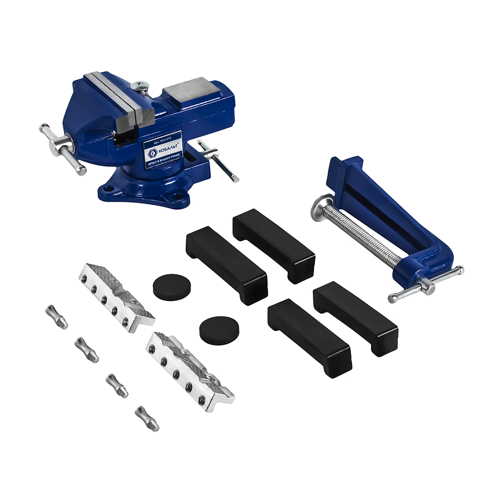 Тиски слесарные КОБАЛЬТ чугунные, 2 В 1, шир. губок 80 мм, захват 75 мм, 2.2 кг, быстрораздвиж., повор-е, доп. губки, спец. штифты (924-672), шт