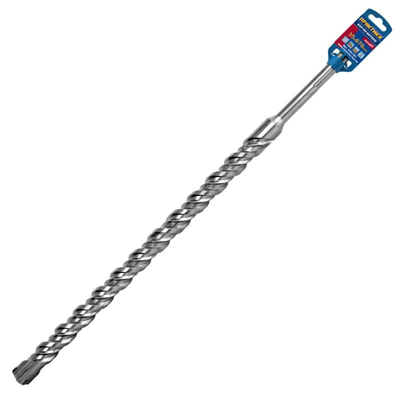 Бур SDS-MAX ПРАКТИКА  35 х 530/670мм, КВАДРО, серия Эксперт, по бетону