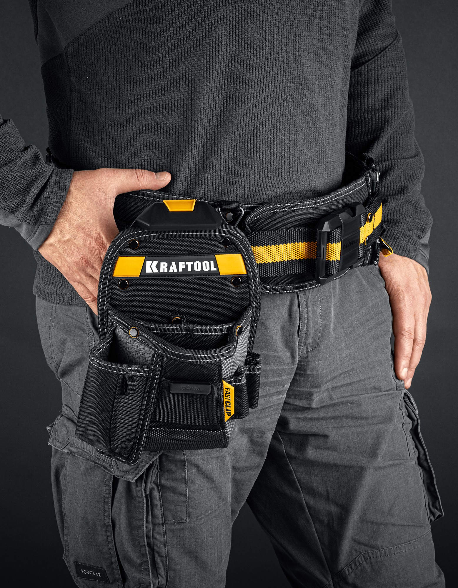 KRAFTOOL KP-8 поясная сумка с быстросъёмным креплением FastClip, 170 х 260 мм (38776)