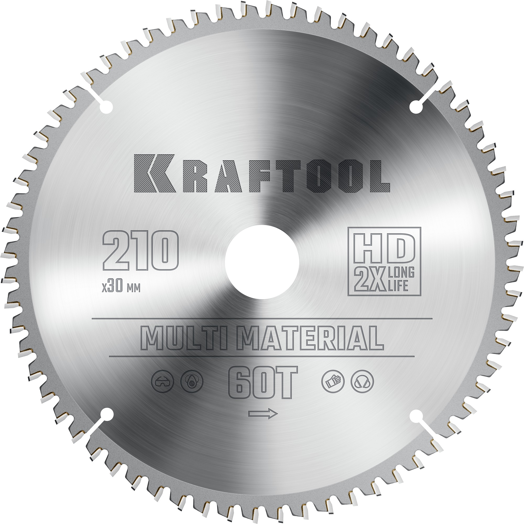 KRAFTOOL Multi Material, 210 х 30 мм, 64Т, пильный диск по алюминию (36953-210-30)
