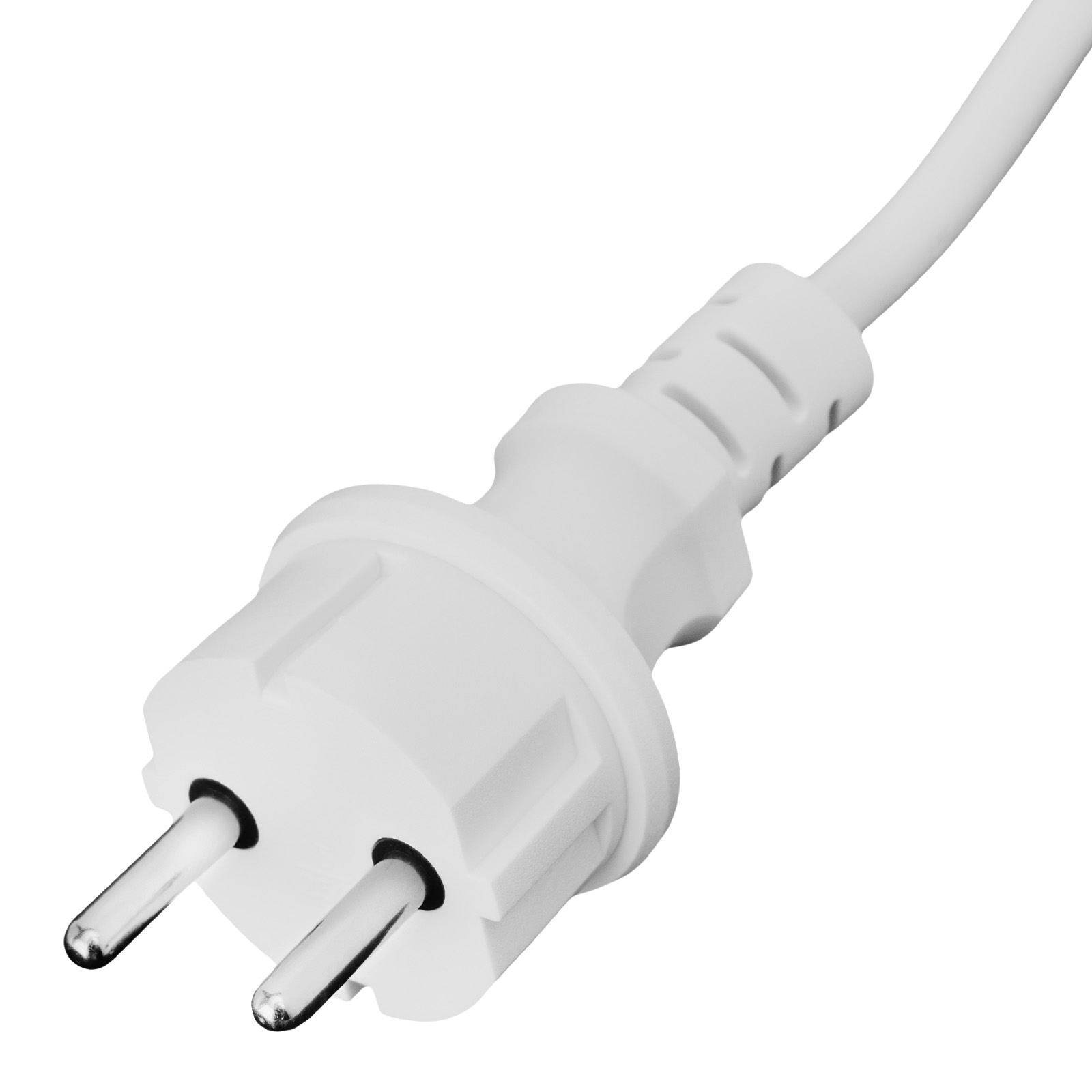 Шнур сетевой Energy Series, ПВС, 1,5 м, 2 x 1,5 мм, с неразборной вилкой, белый, Denzel