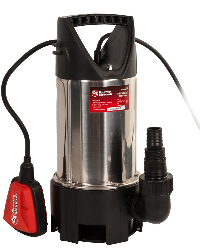 Дренажный насос QUATTRO ELEMENTI Drenaggio  750 F Inox
