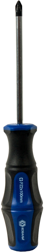 Отвёртка КОБАЛЬТ Ultra Grip PZ-2 х 100 ммCR-V, двухкомпонентная рукоятка (1 шт.) подвес